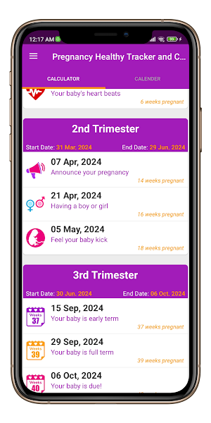 Pregnancy Tracker & Calculator Screenshot 2