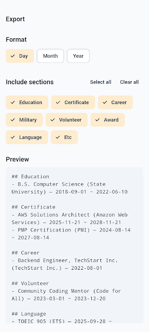 ResumeFacts: Resume Date Vault Screenshot 3