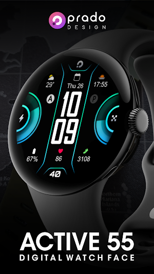 ACTIVE 55 Digital Watch Face Screenshot 1