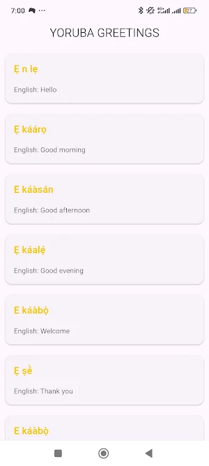 Yoruba greetings Screenshot 0