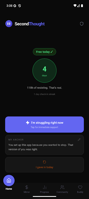 SecondThought: Break the Habit Screenshot 0
