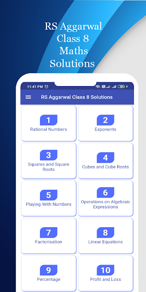 RS Aggarwal Class 8 Math Solution Screenshot 0