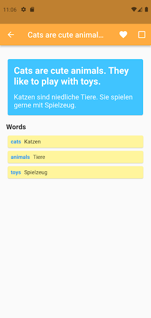 Englisch lernen - Sätze lesen Screenshot 1