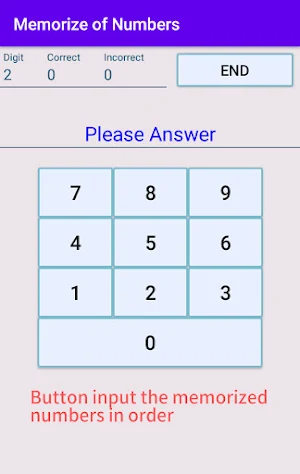 Memorize of numbers Screenshot 3