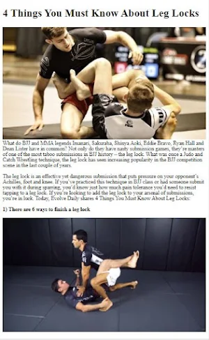 Leg Locks MMA Fighting Tips Screenshot 1
