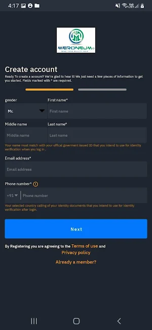 MERONEUM EXCHANGE Screenshot 1
