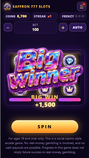 Saffron 777 Slots Screenshot 2