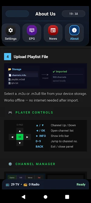 FTA Player: M3U, DLNA, SATIP Screenshot 1