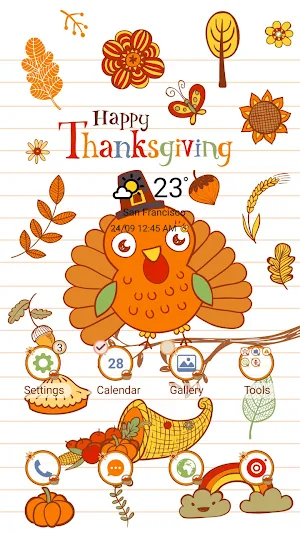 Thanksgiving Doodle- Wallpaper Screenshot 0