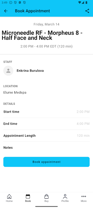 Elume Medspa Screenshot 2