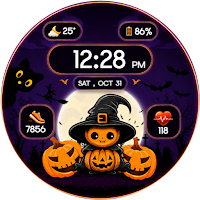 Cute Witch Digital Watch Face