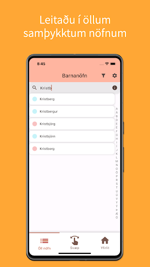 Vala Barnanöfn Screenshot 1