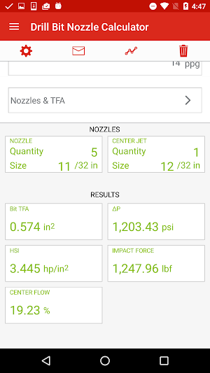 Drill Bit Nozzle Calculator Screenshot 1