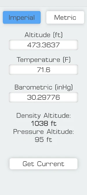 Density Altitude Calculator Screenshot 1