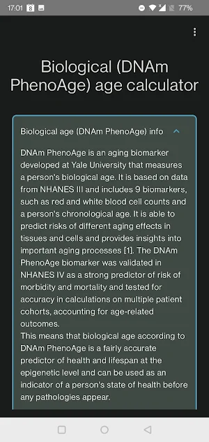 Biological Age Calculator Screenshot 0