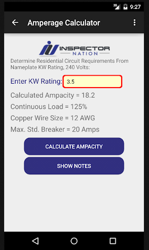 Inspection HVAC Calculator Screenshot 1