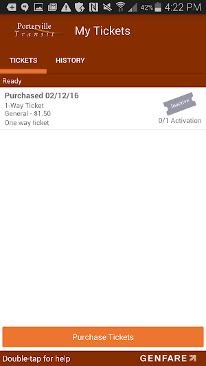 Porterville Transit Ticketing Screenshot 2