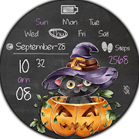 BFF31- Halloween Cat & Pumpkin
