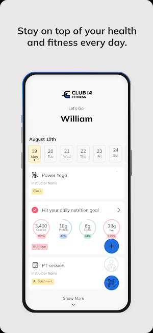 Club 14 Fitness App Screenshot 1