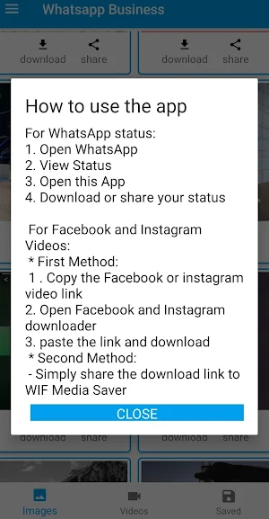 WIF Media Saver for Social Media videos Screenshot 1