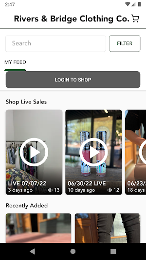 Rivers & Bridge Clothing Co. Screenshot 1