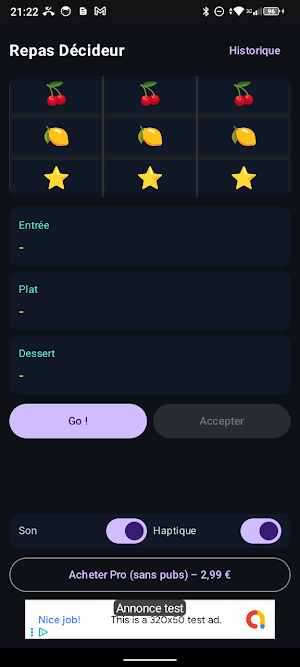 Repas Décideur rapide Screenshot 1