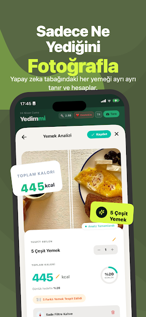 Yedimmi - Food Calorie Tracker Screenshot 1