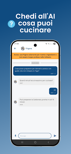Frigora: AI frigo e ricette Screenshot 0