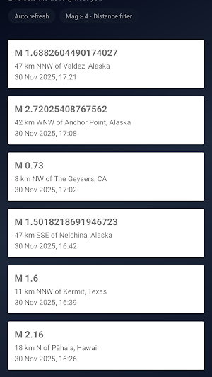 Earthquake Alert Screenshot 0