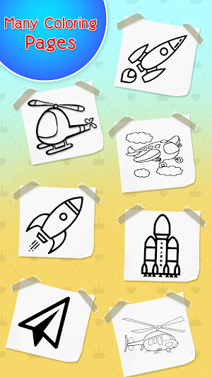 Planes Coloring Book & Drawing Game Screenshot 1