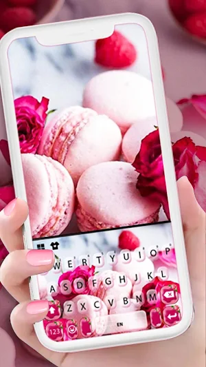 Rose Pink Macaroon Keyboard Background Screenshot 0