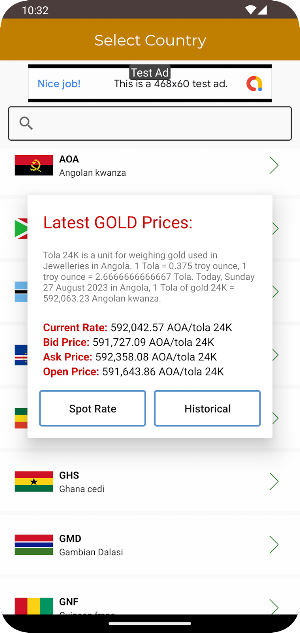 Daily Live Gold Prices Screenshot 2