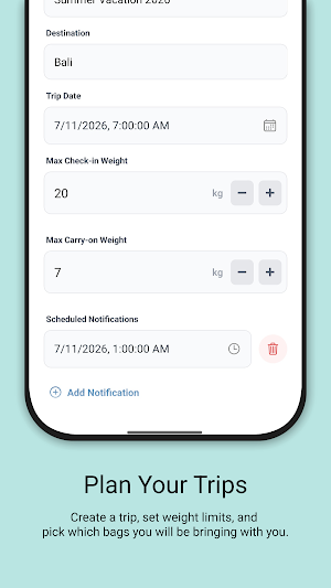 BagBalance: Trip Packing Screenshot 2