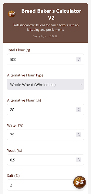 Bread Baker's Calculator V2 Screenshot 0