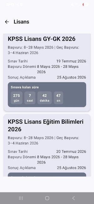 KPSS Takvim 2026 Screenshot 2