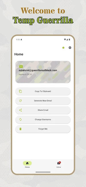 Temp Guerilla - Temporary Mail Screenshot 0