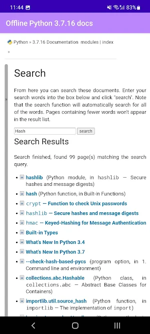 Python 3.7.16 docs Screenshot 3
