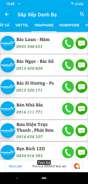 Phân Loại Danh Bạ Các Nhà Mạng Screenshot 3