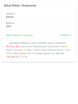Zekat Miktarı Hesaplama Screenshot 1