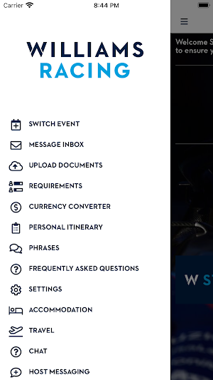 Williams Events Screenshot 3