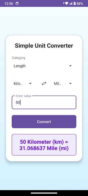 Simple Unit Converter Screenshot 2