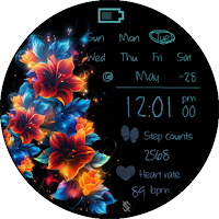 BFF3- Neon Art Colorful Flower
