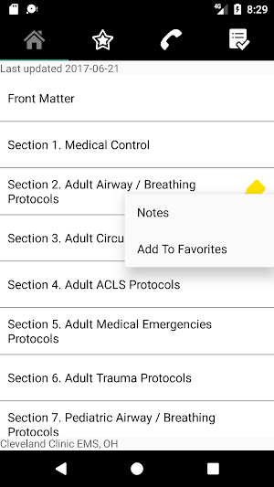 Cleveland Clinic EMS Protocols Screenshot 1