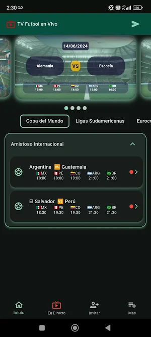 TV futbol en vivo Screenshot 0