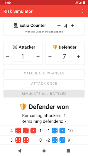 Risk Battle Simulator - Risk Calculator/Dice Roll Screenshot 3