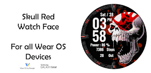 Skull Red Watchface Wear Os Screenshot 0