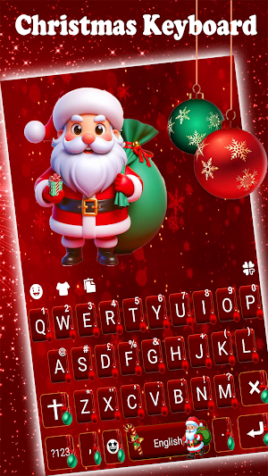 Stylish Red Christmas Keyboard Screenshot 0