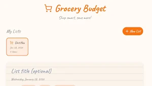 Grocery Budget Screenshot 0