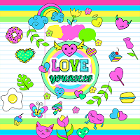 Rainbow Doodle Lov - Wallpaper