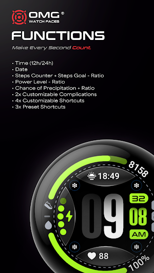 OMG 422 - Digital Watch Face Screenshot 1